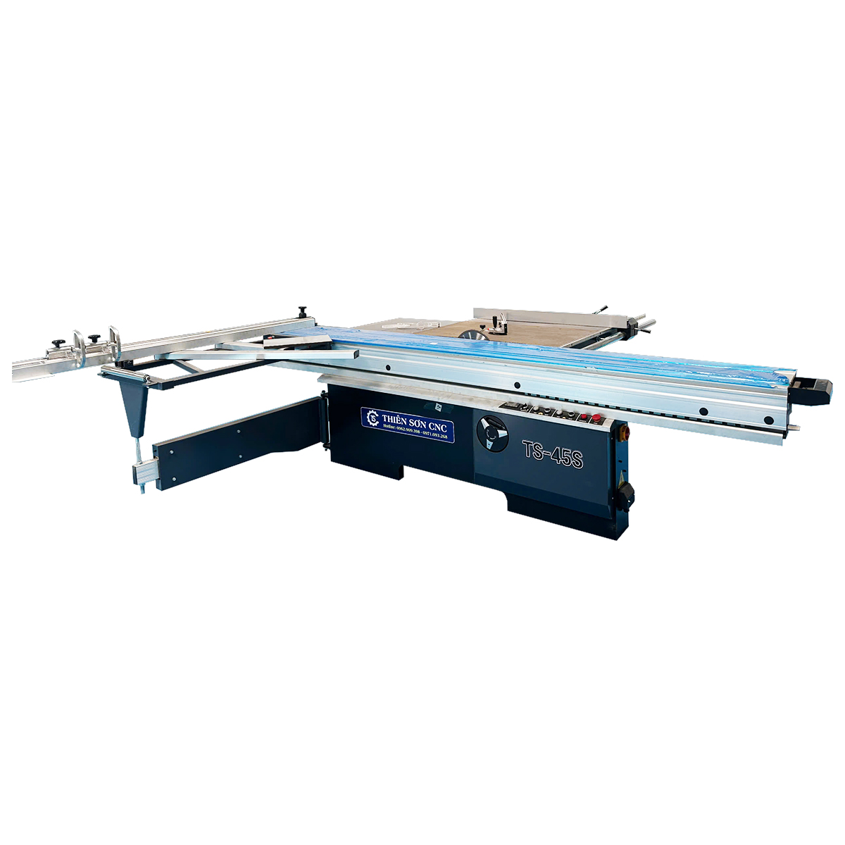 Máy Cưa Bàn Trượt 3M2 Nâng Hạ Điện TS - 45S . Ray Trượt Đẩy Dày 2 Lớp