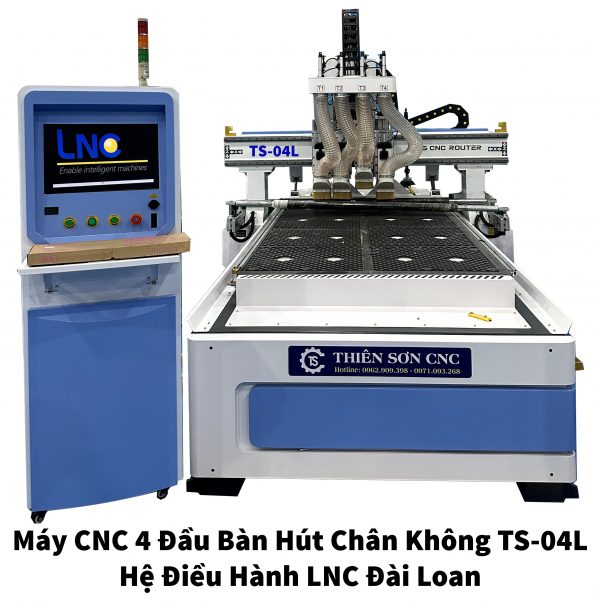 Máy CNC 4 Đầu Bàn Hút Chân Không - Bàn Làm Việc 2M8