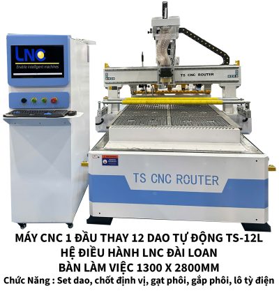 Máy CNC GCTT 1 Đầu Thay 12 Dao Tự Động TS-12L Giá Dưới 200tr