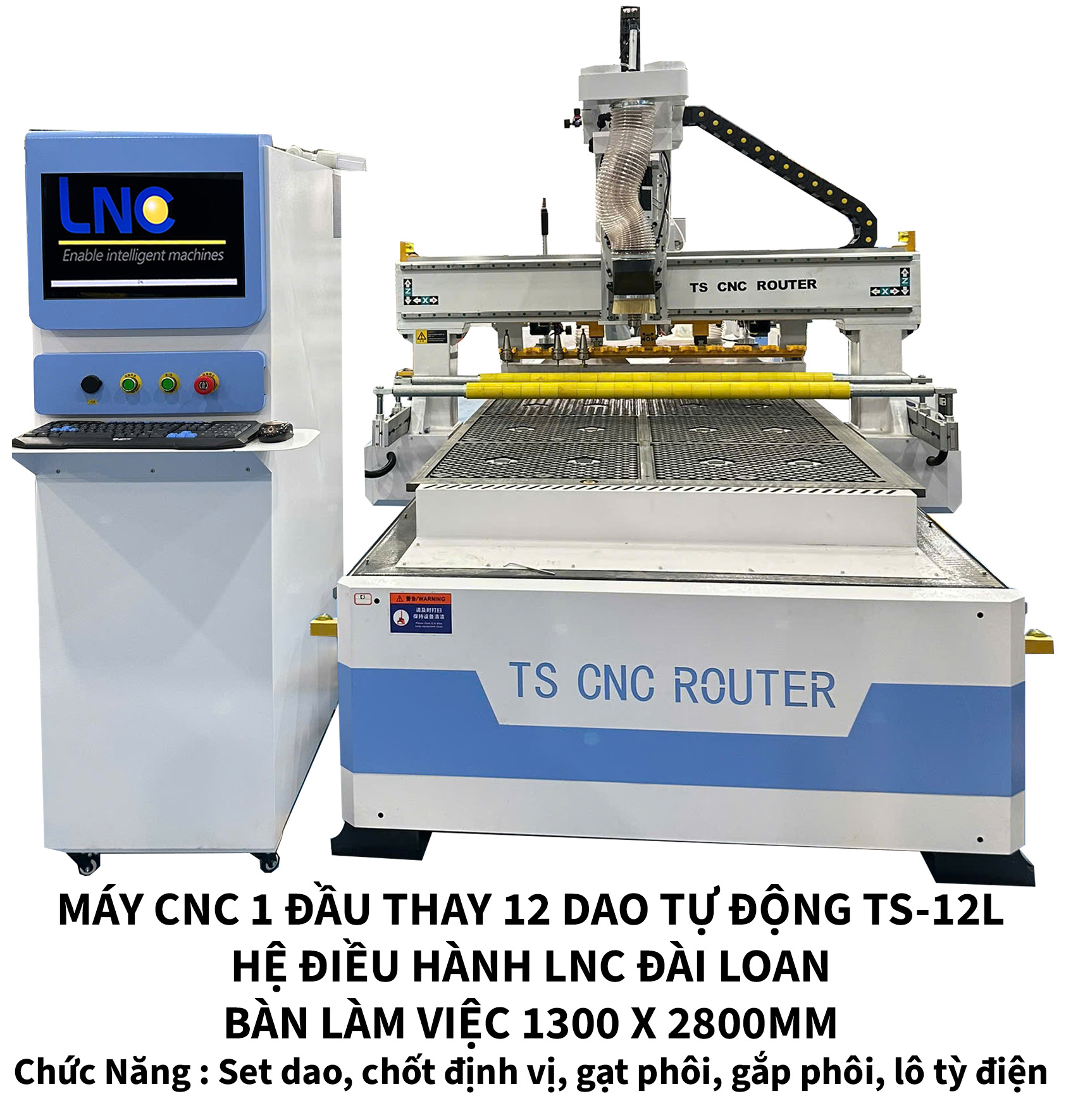 Máy CNC GCTT 1 Đầu Thay 12 Dao Tự Động TS-12L Giá Dưới 200tr