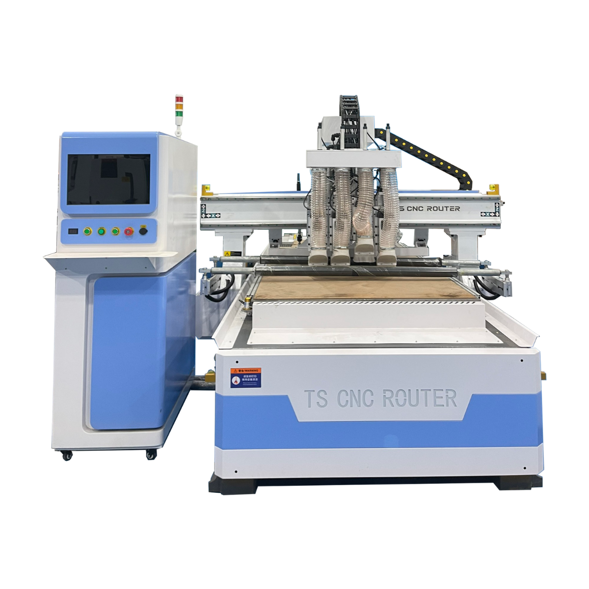 Máy CNC 4 Đầu -Có gắp phôi ,Gạt phôi , Có lô tỳ điện , Chốt định vị, Set dao