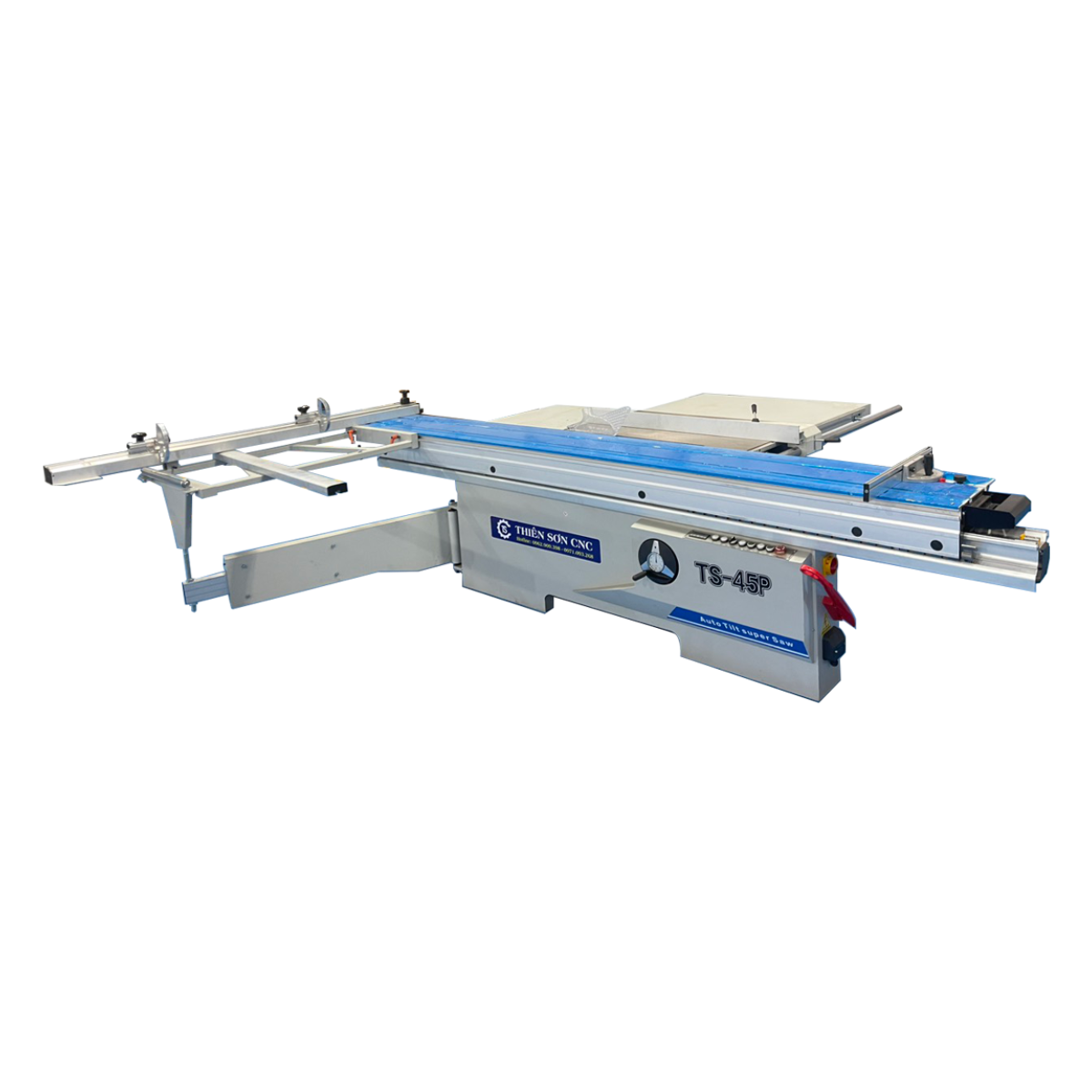 Máy Cưa Bàn Trượt 3M2 Nâng Hạ Điện TS – 45P . Nâng Hạ Lưỡi, Nghiêng Lưỡi Bằng Điện