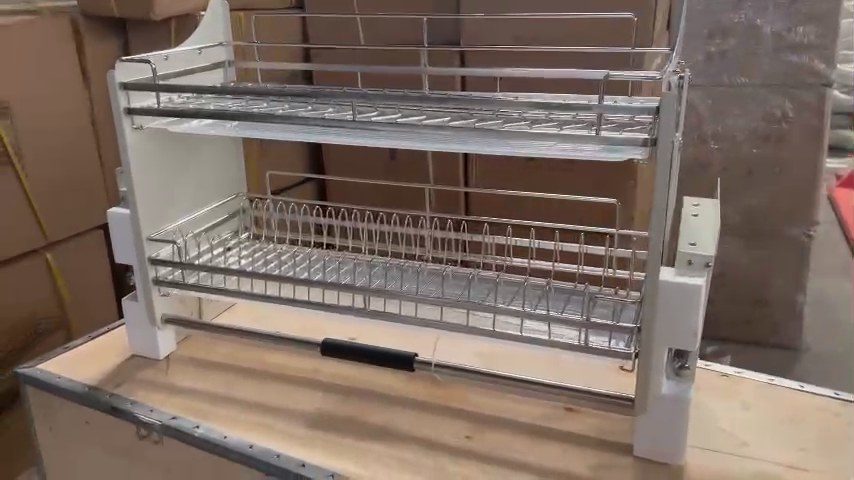 giá bát nâng hạ cho tủ bếp trên hình thực tế